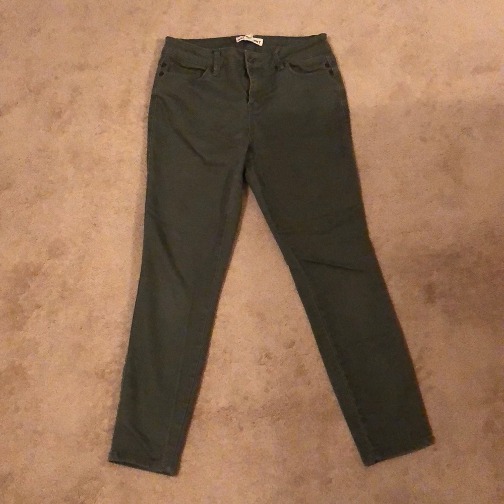 Olive green stretch jeans